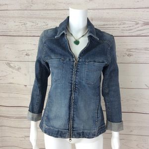 Silver jeans premium denim moto jean jacket